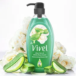 vivel Aloe Vera & White Rose Moisturizing Shower Gel , with Plant Based Cleansers image 2