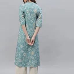 empire style Women Printed Pure Cotton A-line Kurta image 2