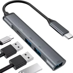 WEROX USB C Hub 4 in 1 Multiport USB Adapter with 1x USB 3.0, 4X USB 2.0 Ports 60W PD Charging Port for Mac USB Hub-picture-23