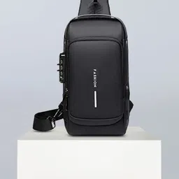 uzan Black Men & Women Shoulder Bag Sling Bag Business Men Bag Chest Crossbody bags with USB Charging Port-picture-34