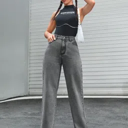 kotty Women Regular High Rise Grey Jeans image 3