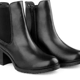 yuvrato baxi Chelsea Block Heel Slip on Boots For Women with Side Zipper Closure Slip On For Women-picture-26