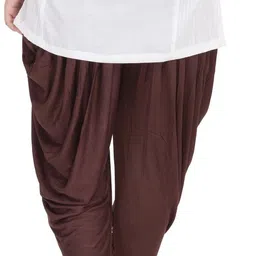 Solid Cotton Lycra Blend Women Harem Pants-image-12