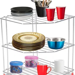 kombuis kitchenware Utensil Kitchen Rack Kitchen Rack Steel Stainless Steel 2 -Tier Kitchen Corner Rack Steel-picture-17