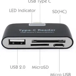 Foxne Point USB 3.1 Type-C Hub, Card reader 4in1 USB-A, SD Card Micro USB Charging Card Reader image 2