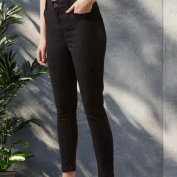 kotty Women Regular High Rise Black Jeans image 1