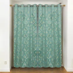 lavya creations 152 cm (5 ft) Door Polyester Blackout Curtain (Pack Of 2)-picture-10