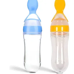 akstars Baby Silicone Spoon Feeder Bottle for Milk & Puree - Silicon image 4