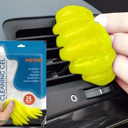 hotkei (100gm X 1 Packet Yellow) Multipurpose Perfumed Scented Car Ac Vent Interior Dashboard Dust Dirt Cleaning Cleaner Slime Slimy Gel Jelly Putty Kit For Car Keyboard Laptop PC Electronic Gadgets Products Cleaning Kit Car Dust Cleaner Cleaning Gel For Car Interior Vehicle Interior Cleaner-picture-23