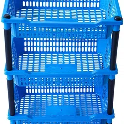 vmbond Multipurpose Fruit & Vegetable Kitchen Trolley Onion Potato Rack Plastic Wall Shelf-picture-10