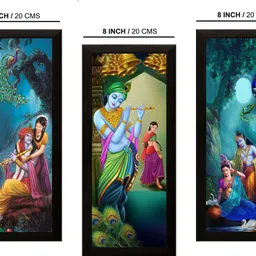 saf SET OF 3 RADHA KRISHNA Digital Reprint 17 inch x 24 inch Painting image 2