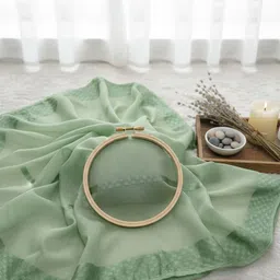 sudev fashion Unstitched Net/Lace Multipurpose Running Fabric Geometric Print image 2