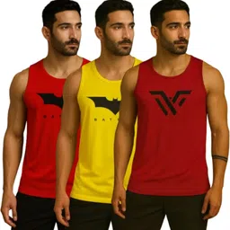 ssanwariya sethji Pack of 3 Gym Wear Polyester Sando for Men – Sleeveless Top Men Vest-picture-12