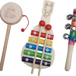 rainbowstore Musical wooden baby rattles pack of 3 Rattle-picture-19