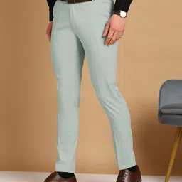 streetvibes Men Regular Fit Light Green Polycotton Trousers image 3