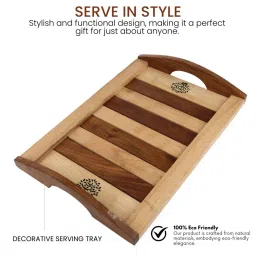 vareesha Tree of Life Sheesham & Beech Wood 15 inch Serving Tray image 4