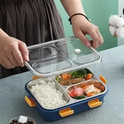 forsquare 3 Compartment Lunch Box with 1 Spoon Leak Proof Microwave Freezer Safe 1 Containers Lunch Box-picture-11