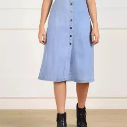 aksha creation Women Solid A-line Light Blue Skirt-picture-10