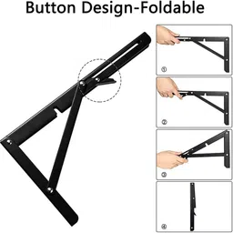 unishop Folding Shelf Brackets 12 Inch, 2pcs Heavy Duty Shelves Bracket Stainless Steel 30.48 Shelf Bracket-picture-10