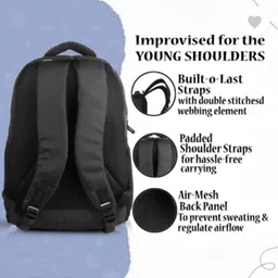 elcom Medium 30 L Laptop Backpack Modern Black Backpack with features of lightweight casual backpack and durable image 2