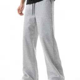 dockstreet Men Loose Fit Grey Cotton Blend Trousers image 3
