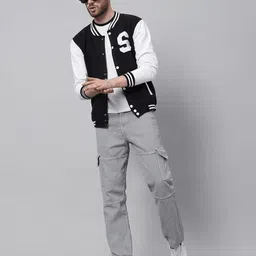 deshi look Men Colorblock Varsity Jacket image 3