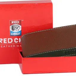 red chief Men Casual, Formal Green, Tan Genuine Leather Wallet image 4