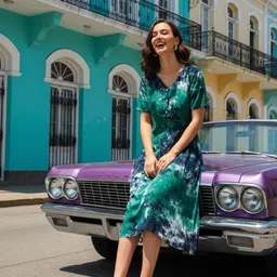 maaesa Women Fit and Flare Green Midi/Calf Length Dress-picture-16