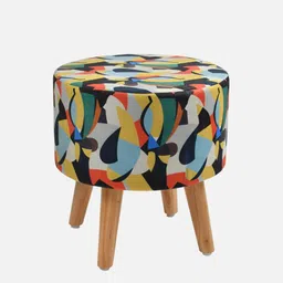 riance creations Modern Abstract Print Seating Stool In Multi Color image 4