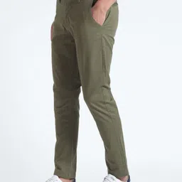 flying machine Men Slim Fit Green Cotton Blend Trousers-picture-18