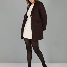 honnete 100 % Polyester Solid Coat For Women image 4