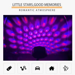 moozmob 360 Degree Flexible Car Disco Light 7 Colors + 9 Functional Mode Night Light Shower Laser Light image 3