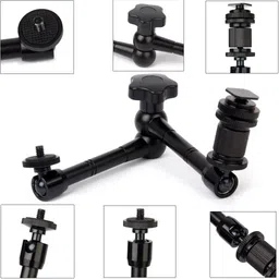 Hiffin 11" Inch Adjustable Friction Articulating Magic 1/4-inch Hot Shoe Connector Arm for LCD Monitor LED Camera Tripod Ball Head image 3