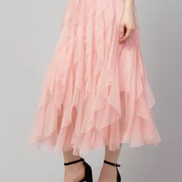 sukhharta Women Self Design Flared Pink Skirt image 3