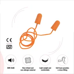 eltihr 3M 1110 Corded Reusable Ear Plugs For Noise Cancellation, Soundproof (5 Pair) Ear Plug image 2