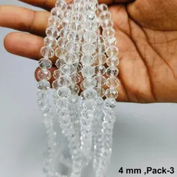 priyabeads White Transparent 4mm|16 inches with 140-150Beads Per Strings(Pack of 3)-picture-21