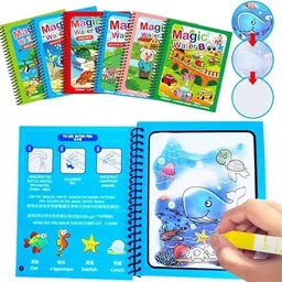 3 jokers 4-Pack Water Magic Coloring Books Water Drawing Book for Kids (Random Designs)-picture-20