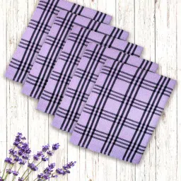 athom living Lavender Cotton Checkered 215 GSM Bath Towels Pack of 5-picture-28