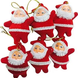 partyflex Red Small Santa for tree decorations Pack of 12 Hanging Ornaments Pack of 12-picture-10