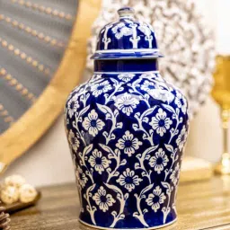Mughal Blue & White Ceramic Urn Table Vase by the 7th Dekor-picture-15