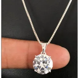 Femme Jam 18K Sterling Silver Zirconia Pendant Chain Necklace Swarovski Crystal White Gold Pendant-picture-18