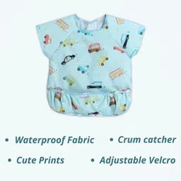 polka tots Waterproof & Soft Half Sleeves Apron Feeding Bibs for Infants & Weaning Babies image 2