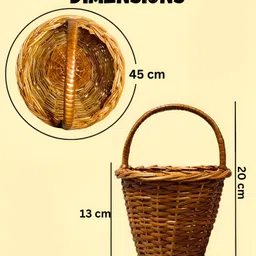 thetaurusthreads Premium Bamboo Basket | Multipurpose & Durable | Festive Décor & Daily Use | Bamboo Fruit & Vegetable Basket image 4