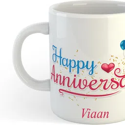 uniarawalas Happy Anniversary Viaan Name Ceramic Coffee Mug-picture-45