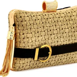 toobacraft Party Khaki, Black, Gold Clutch image 3