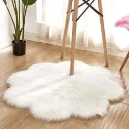 White Polyester 2.46 Feet Shaggy Carpet-image-61