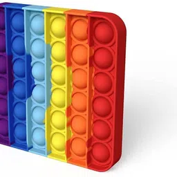 white popcorn Square + Round Pop It Fidget Toy, Stress Relief Toy and Anti-Anxiety Sensory Bubble Toy Set for Autism Stress and Great Gifts for Kids and Adults image 4