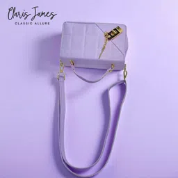 clarisjames Purple Women Sling Bag Aesthetic twist lock lavender slingbag for beautiful women image 3