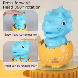 littlepaws Happy Dinosaur Interactive Baby Toy, 360-Degree Rotating Head, Press-n-Go Motion image 2