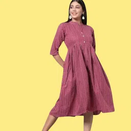 suhani fashion Women A-line Maroon Below Knee Dress-picture-14